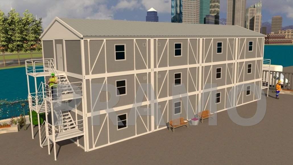 576 M2 THREE STOREY CONTAINER ENGINEER DORMITORY