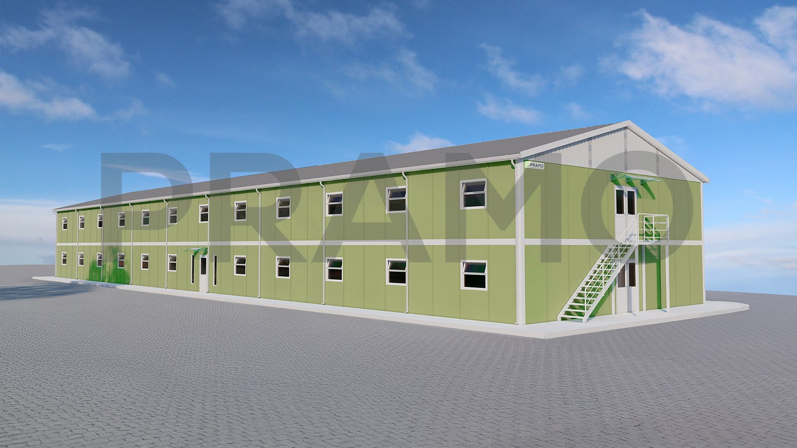 1154m²-Double Storey Prefabricated Officers' Dormitory