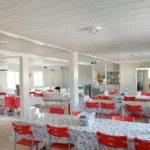 Exterior facade of prefabricated dining hall building